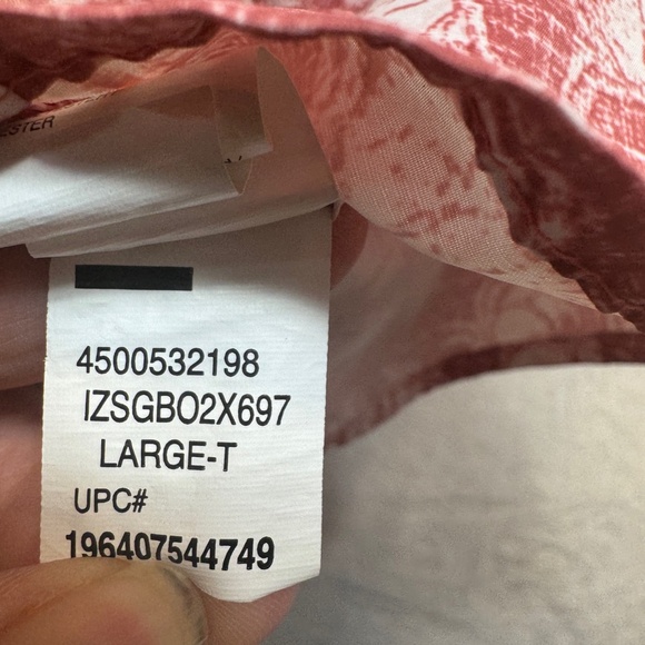 IZOD Saltwater Shirt Mens Size Large Tall Red All over Crab Print Short Sleeve - Picture 5 of 9